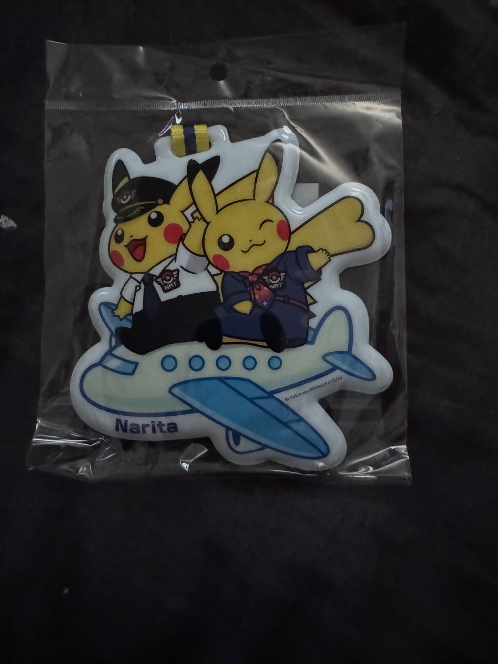 Pokémon Pikachu Kids Luggage Tag with Airplane Design - Yellow/Blue